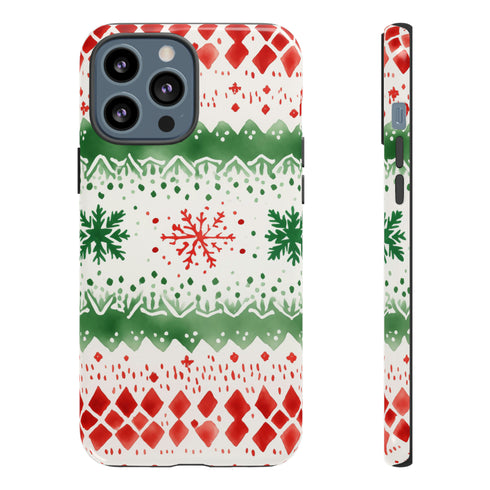 Watercolor Christmas Knitting - Impact Resistant Phone Case iPhone 13 Pro Max Glossy